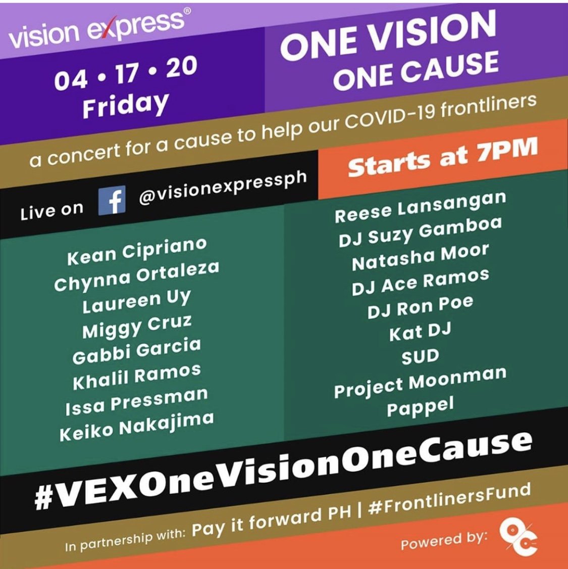 One Vision, One Cause: Concert for a cause to help our Frontliners - Vision Express Philippines