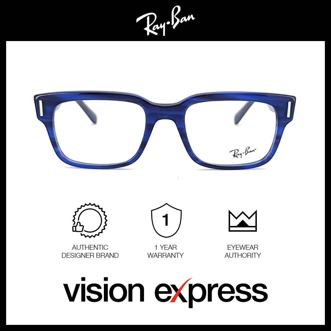 Ray Ban Unisex Blue Plastic Square Eyeglasses RB5388 8053 53 Vision Express