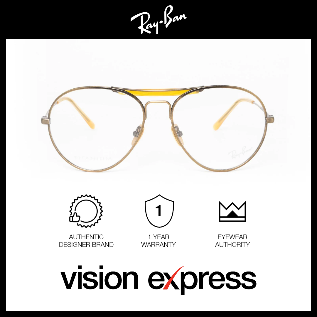 Ray Ban Unisex Gold Titanium Aviator Eyeglasses RB8063V122255 Vision Express