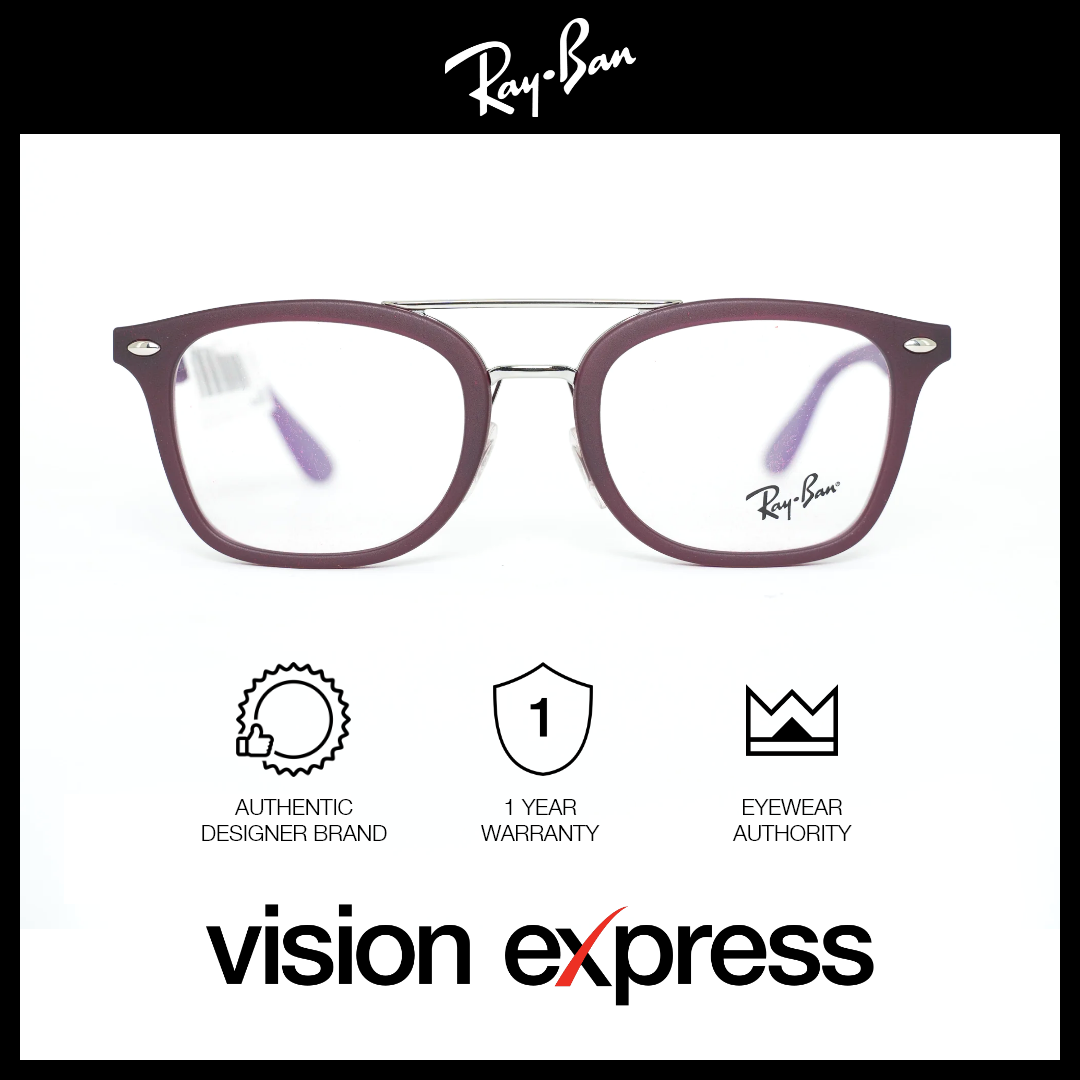 Ray-Ban Kids Purple Plastic Square Eyeglasses for Kids RY1585