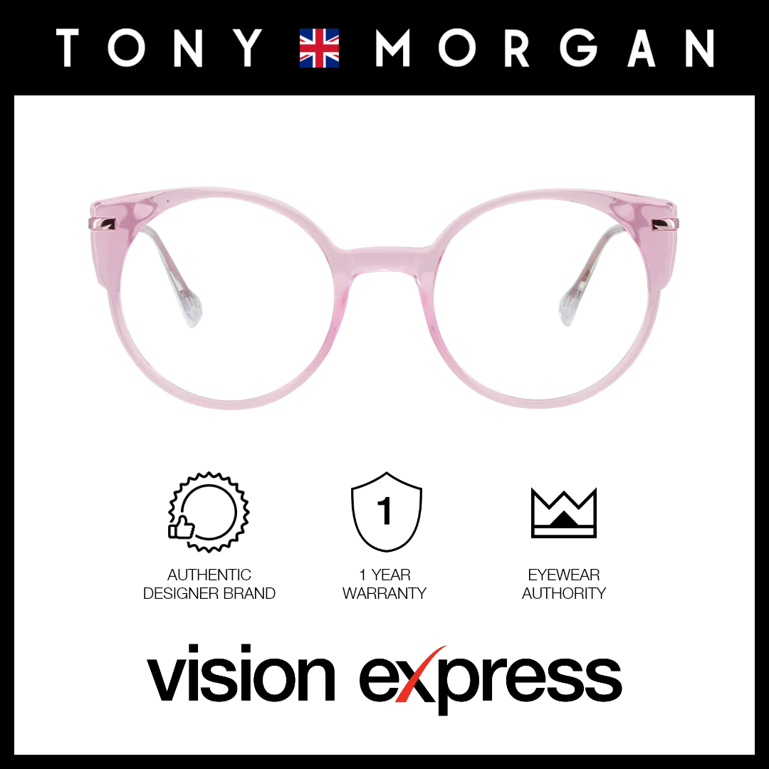 Tony Morgan Women's Pink Acetate Cat Eye Eyeglasses TMYC35007PINK52