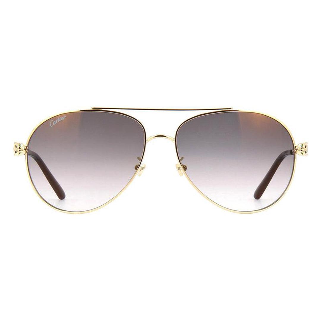 Cartier Women s Silver Metal Aviator Sunglasses CT0233S 001