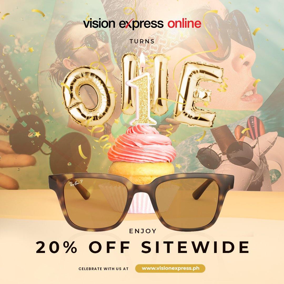 Get 20% Discount Site-wide as Vision Express Philippines Online Turns One - Vision Express PH