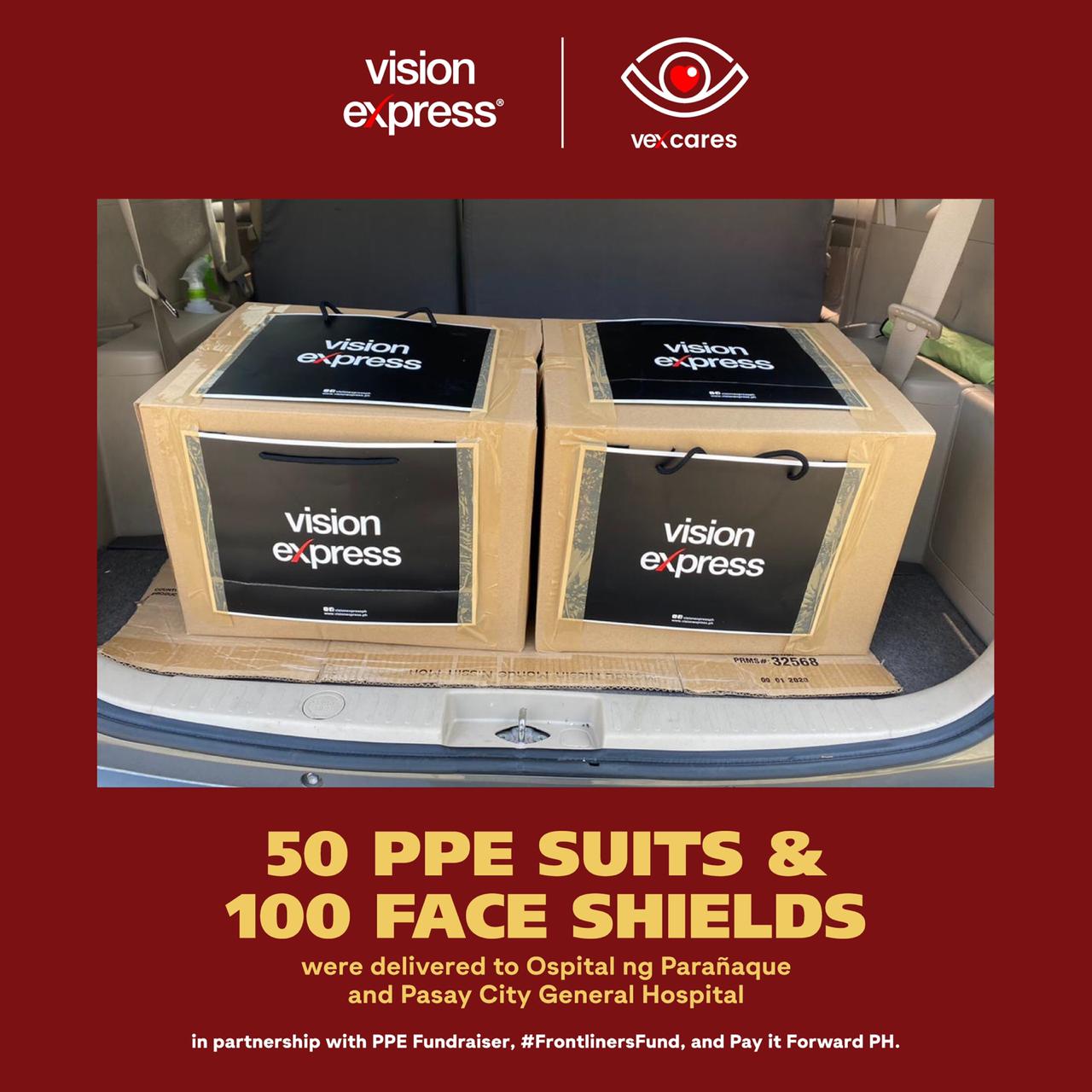 Vision Express donates Face Shields and PPE's to frontliners - Vision Express Philippines
