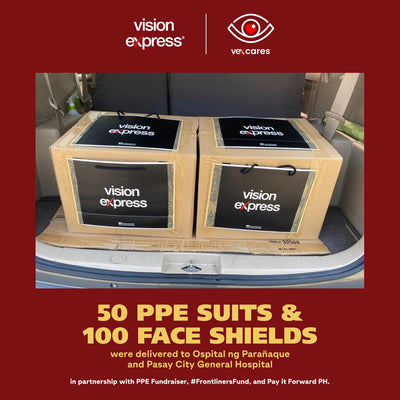 Vision Express donates Face Shields and PPE's to frontliners