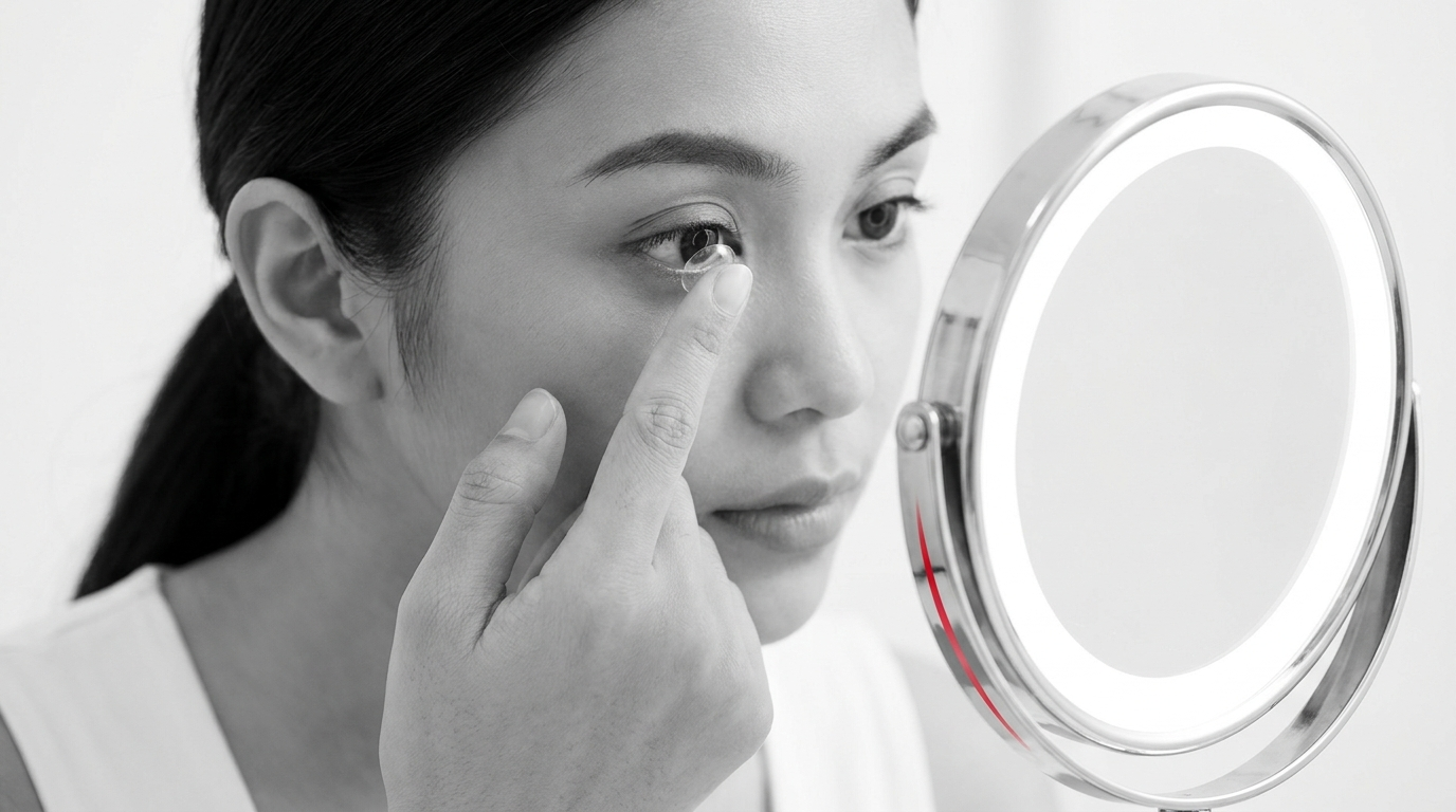 Can you get an eye test while wearing contact lenses?
