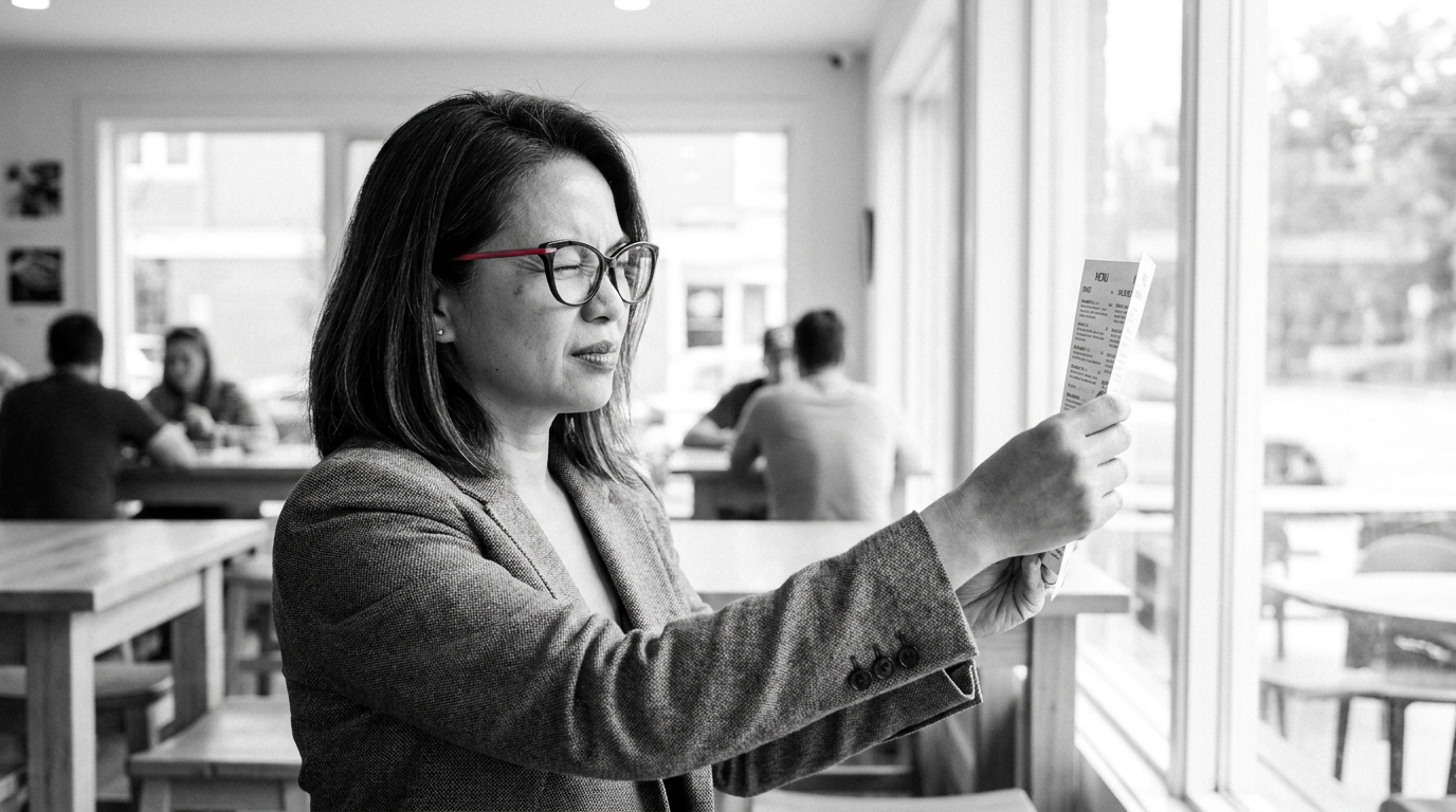 Menu at arm's length? The early signs of presbyopia after 40 and what to do next