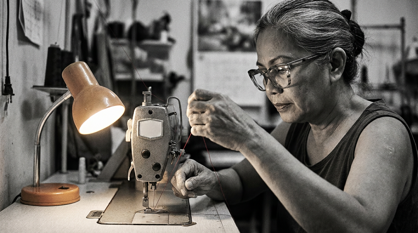 Threading a needle at 45: eye guidance for tailors, jewelers and lab technicians