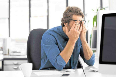 Prolonged computer time can lead to eye strain, headaches