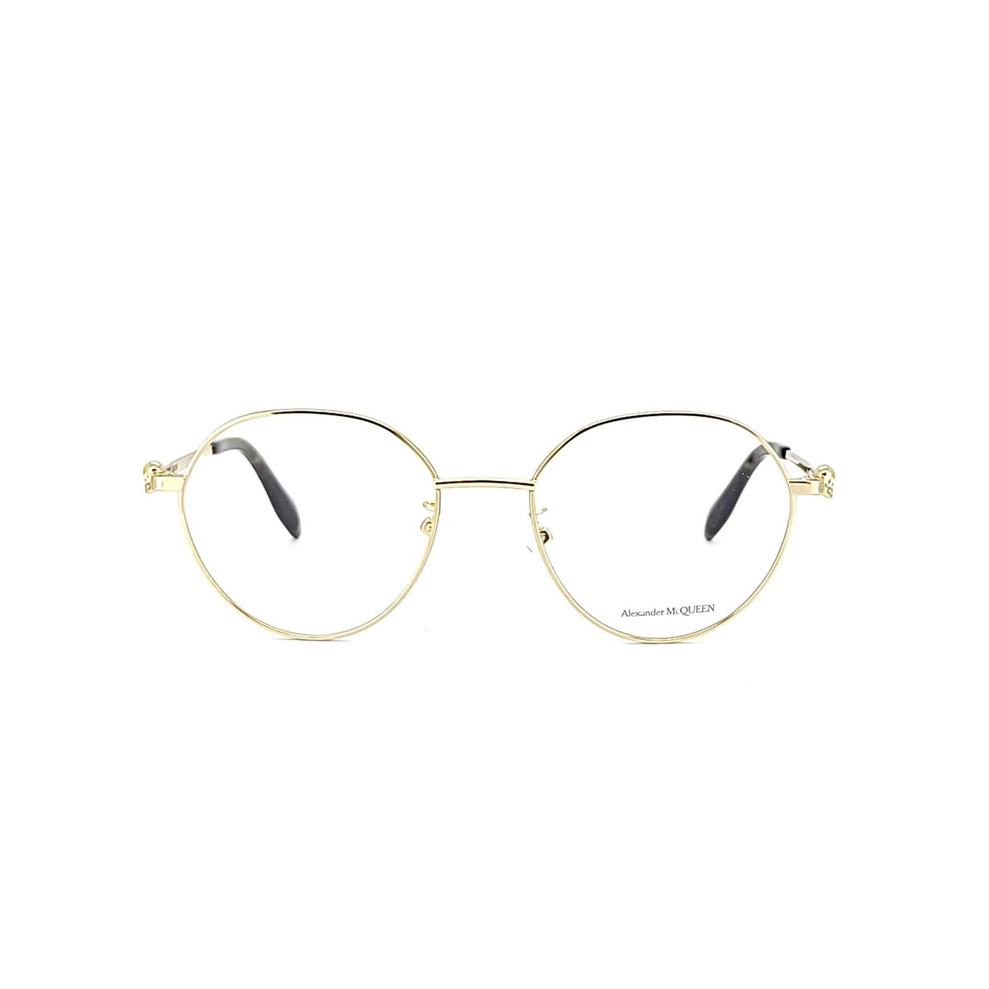 Alexander Mcqueen Unisex Gold Metal Round Eyeglasses AM 0319O/002