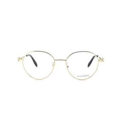 Alexander Mcqueen Unisex Gold Metal Round Eyeglasses AM 0319O/002