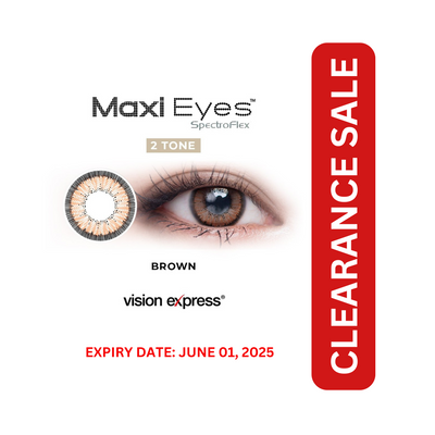 Maxi Eyes 2 Tone Natural Colored Graded Contact Lenses - Brown (-0.00) (Near Expiry)