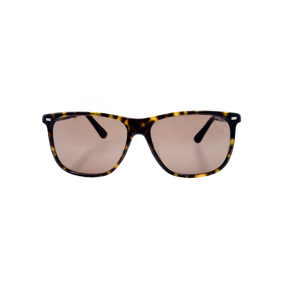 E. Zegna Square Tortoise Sunglasses EZ 0009F/52J