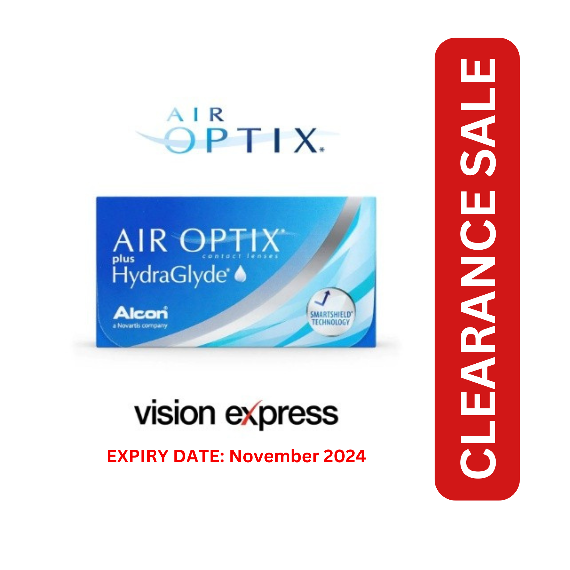 Air Optix® plus HydraGlyde® Monthly 6pcs Contact Lenses (Expiry Date: November 2024)