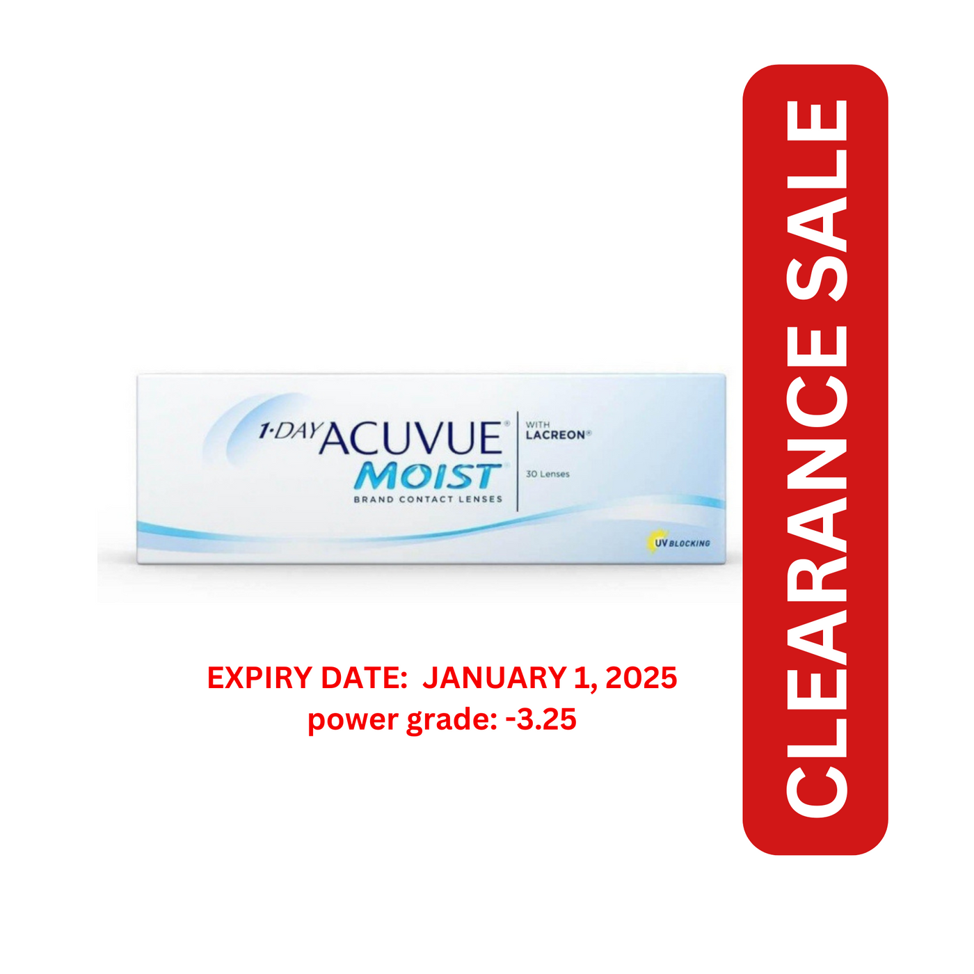 Acuvue® Moist 1-Day 30pcs Daily Contact Lenses (-3.25)