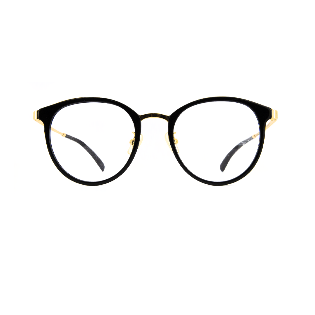 Aojo Unisex Black Plastic Round AOJAVIN0027C01_50 - Vision Express Optical Philippines