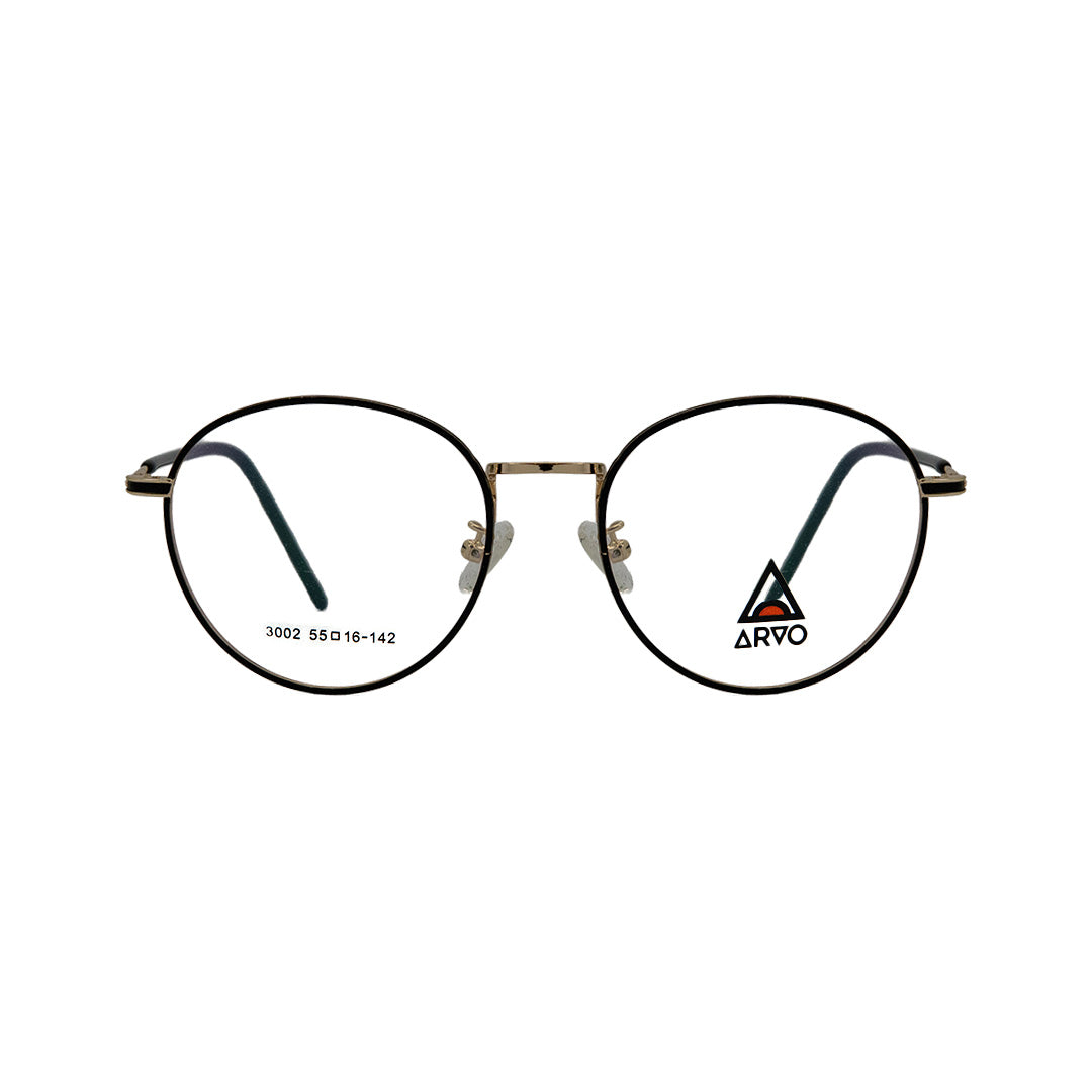 Arvo Black Metal Round Eyeglasses AV 3002B/M05