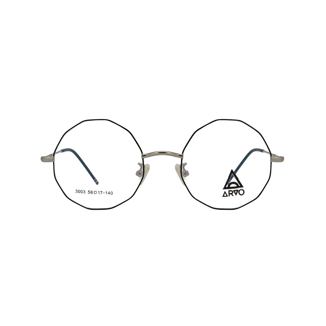 Arvo Black Metal Round Eyeglasses AV 3003BS/M02