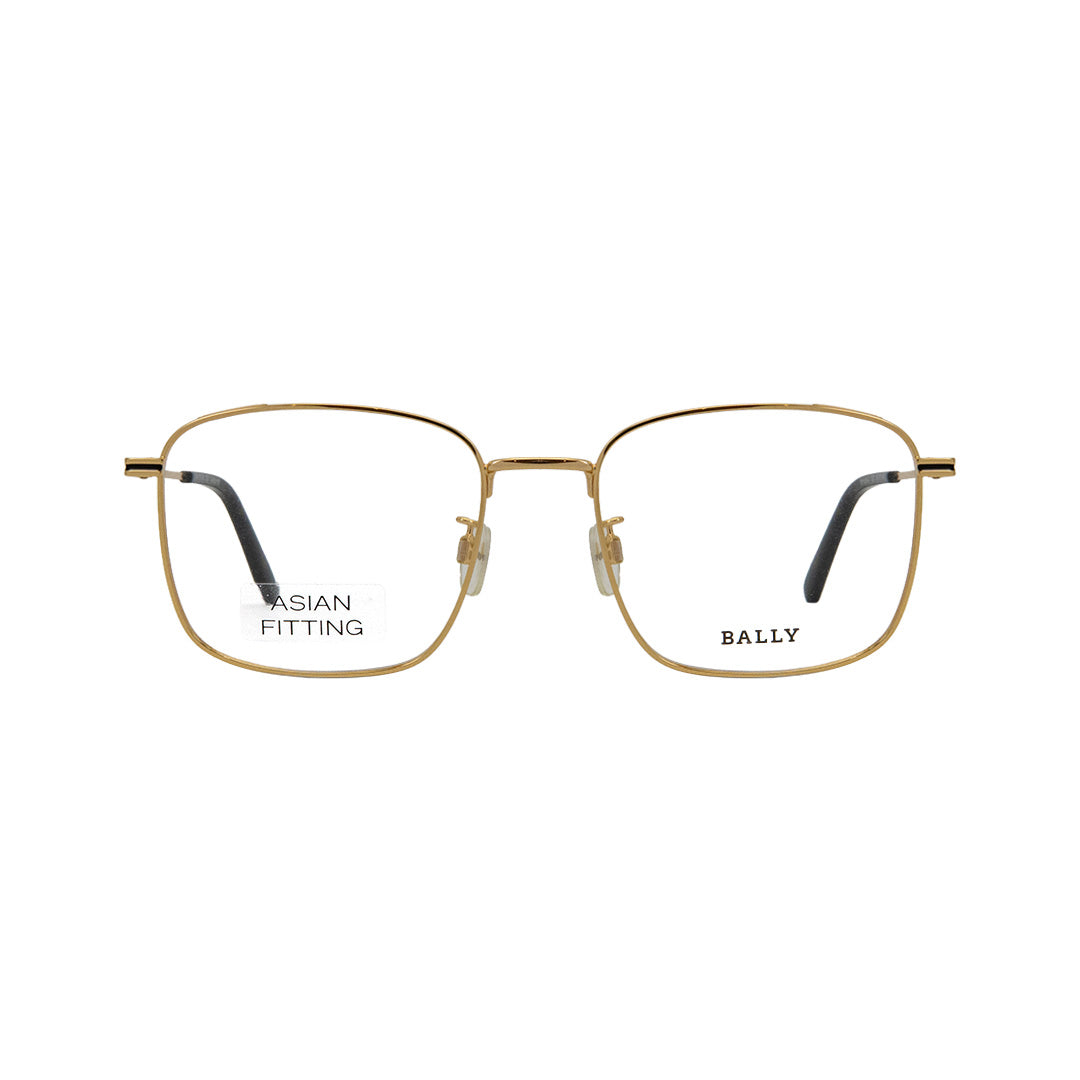 Bally Gold Metal Square Eyeglasses BY5039D03054