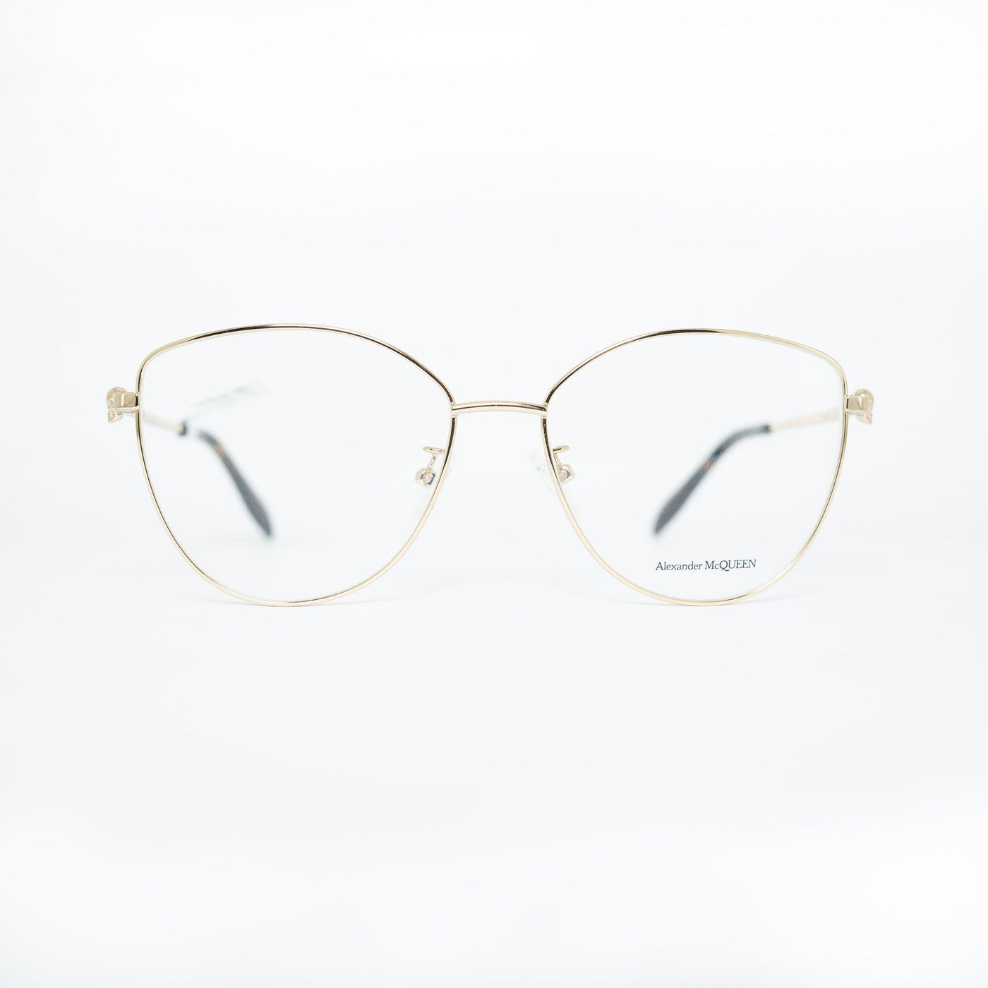 Alexander Mcqueen Women's Gold Metal Cat Eye Eyeglasses AM 0320O/002