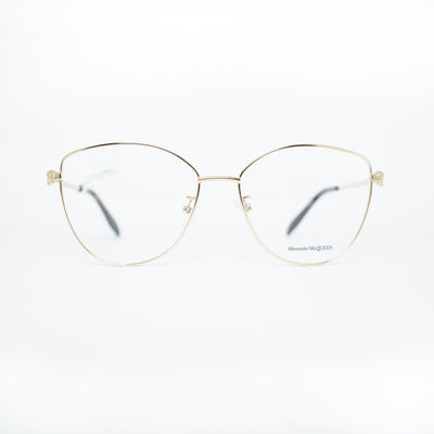 Alexander Mcqueen Women's Gold Metal Cat Eye Eyeglasses AM 0320O/002