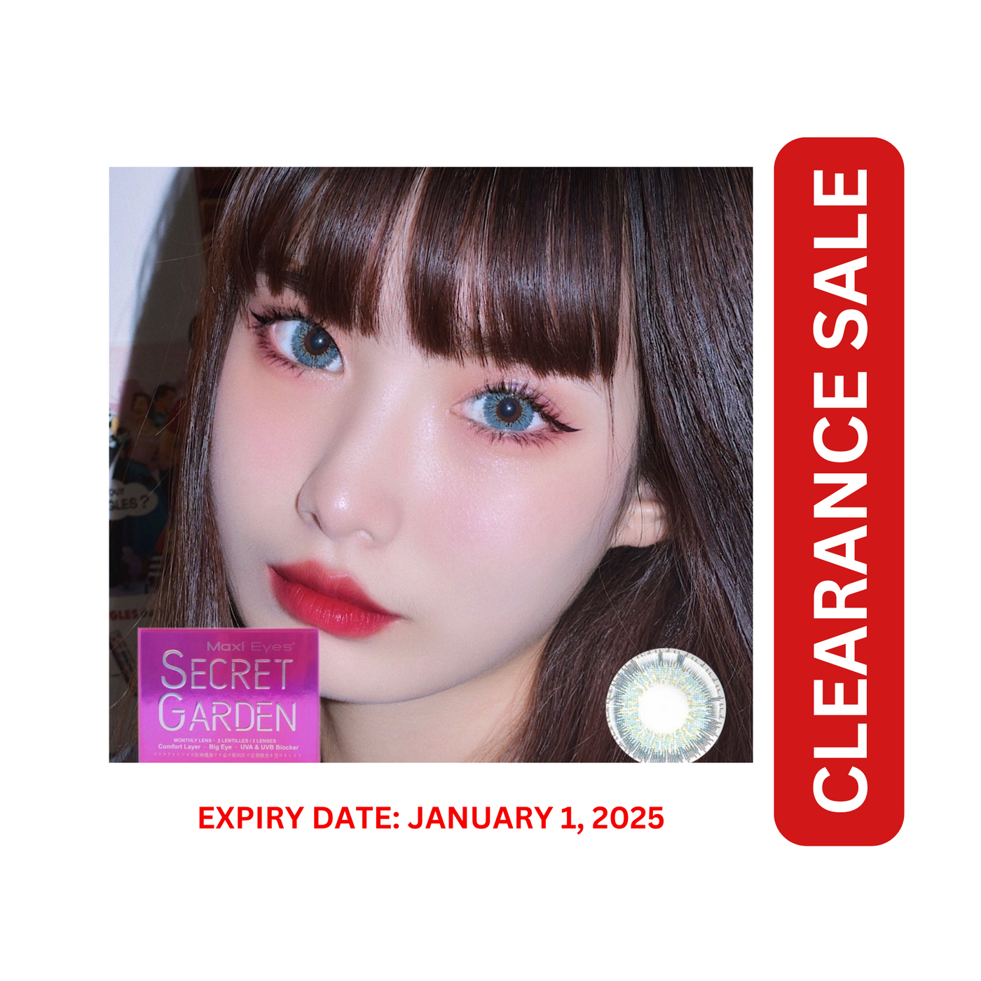 Maxi Eyes Secret Garden Series Colored Graded Contact Lenses Nymph Fairy Blue (0.00 to -5.5)