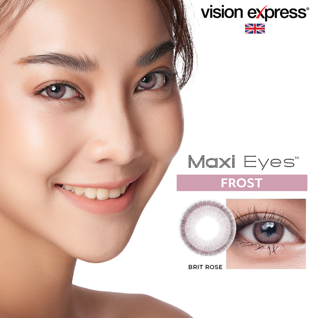 Maxi Eyes Frost Series Colored Monthly Contact Lenses (Brit Brown, Brit Grey, Brit Rose, Royale) - Vision Express Optical Philippines