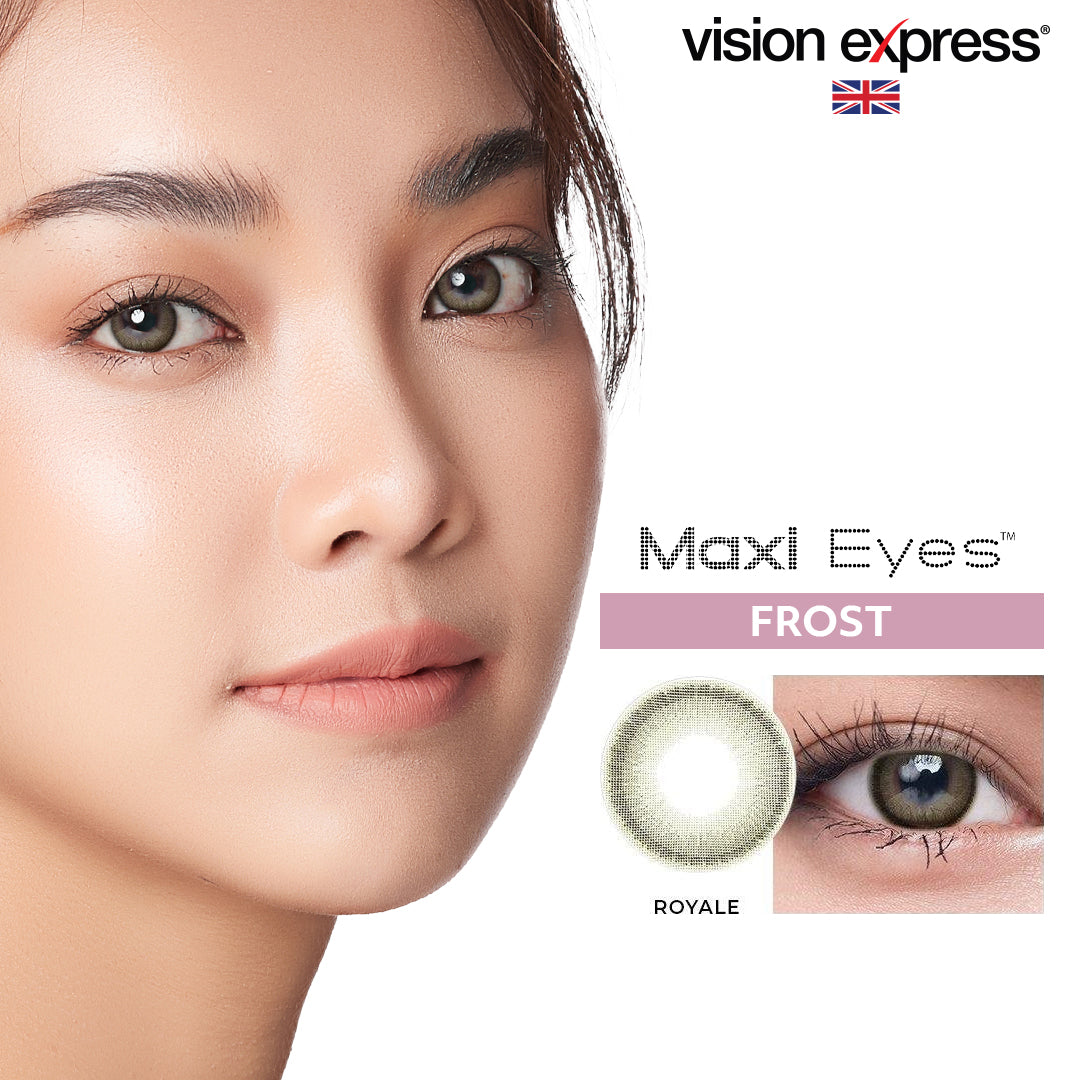 Maxi Eyes Frost Series Colored Monthly Contact Lenses (Brit Brown, Brit Grey, Brit Rose, Royale) - Vision Express Optical Philippines