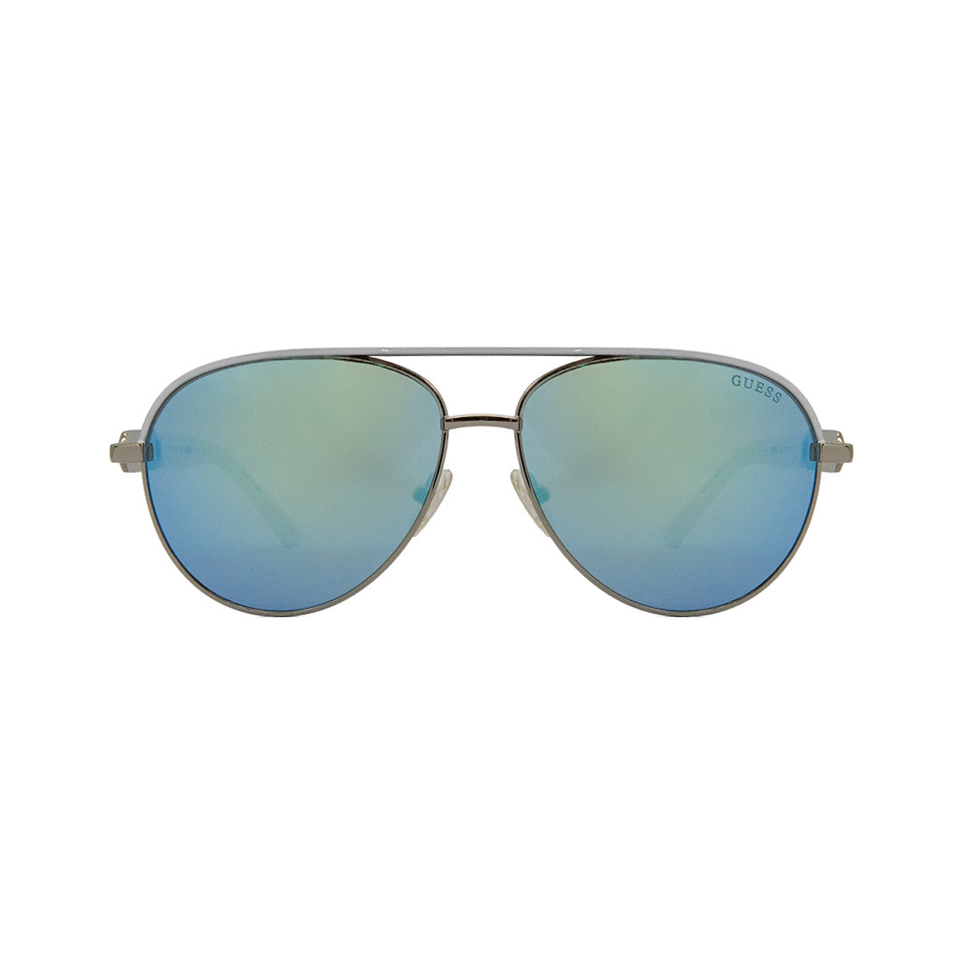 Guess Silver Metal Aviator Sunglasses GU028706X57
