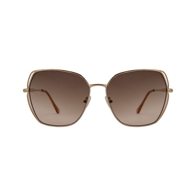 Guess Rose Gold Metal Cat Eye Sunglasses GU041628F60