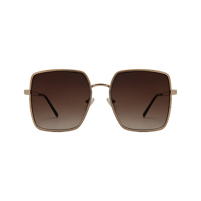 Guess Rose Gold Metal Square Sunglasses GU041928F58