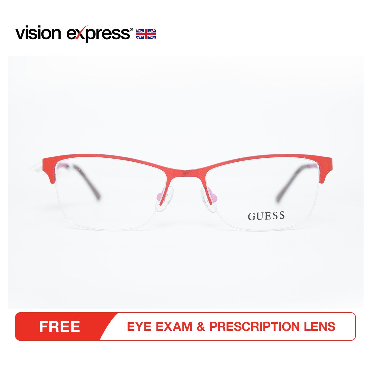 Guess Women's Pink Metal Rectangle Eyeglasses GU2503/073