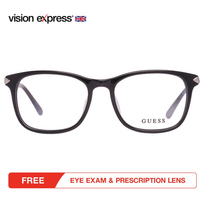 Guess Women's Black Plastic Square Eyeglasses GU2692D/001