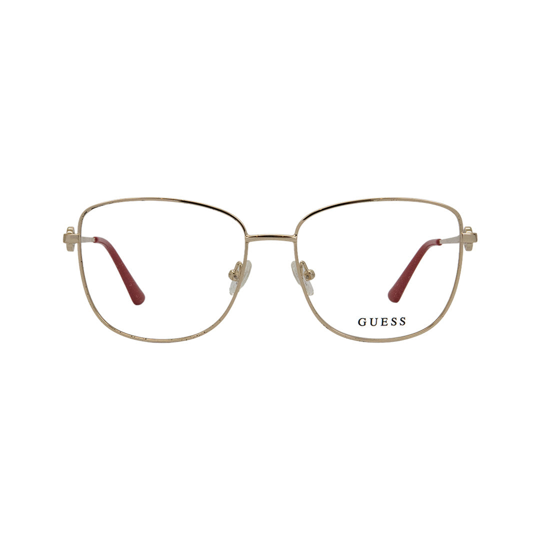 Guess Gold Metal Square Eyeglasses GU275703256
