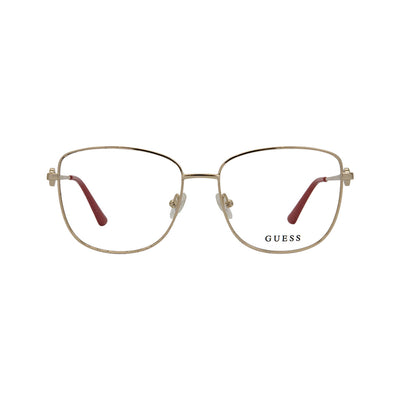 Guess Gold Metal Square Eyeglasses GU275703256