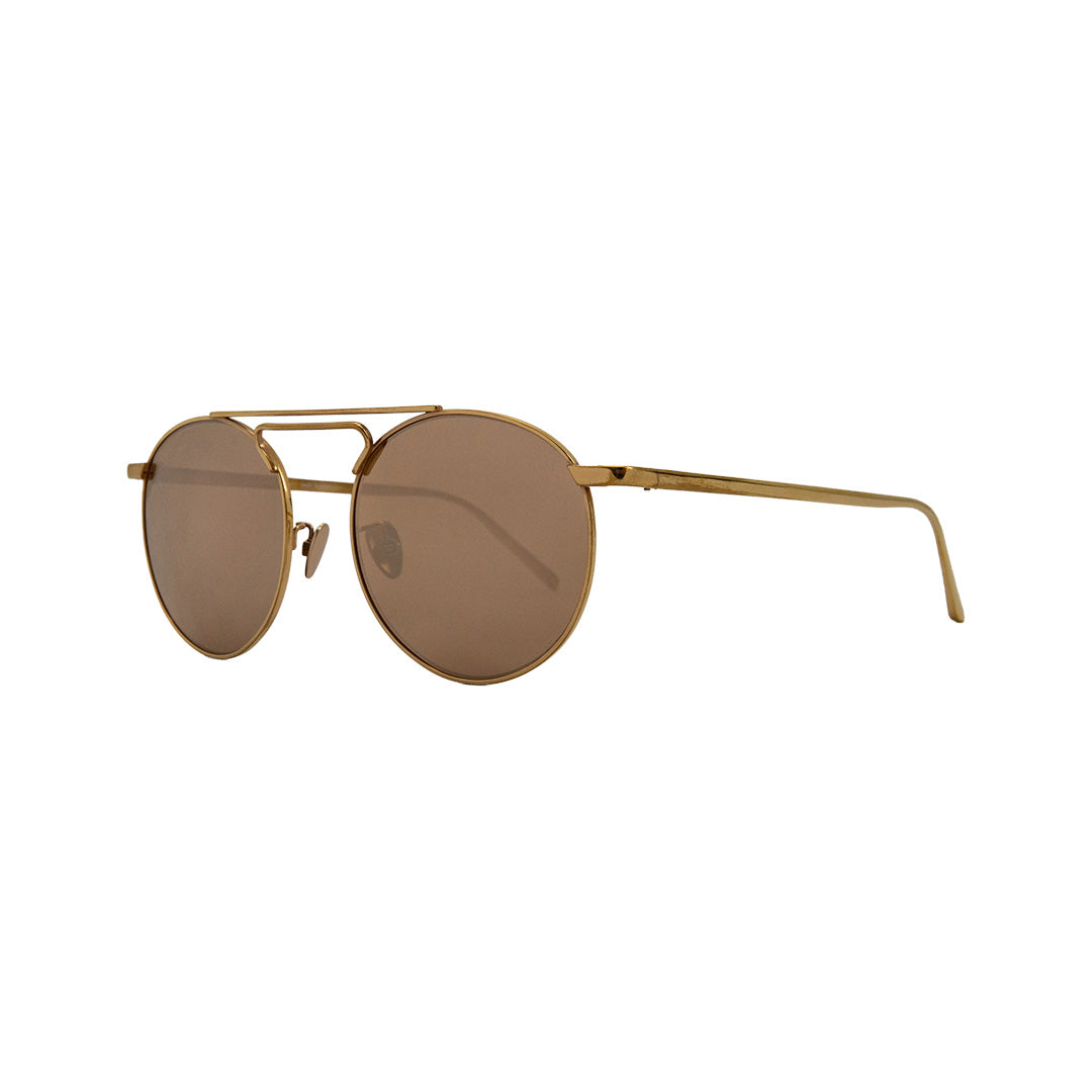Linda Farrow Gold Metal Round Sunglasses LFL 633/C3/SUN - Vision Express Optical Philippines