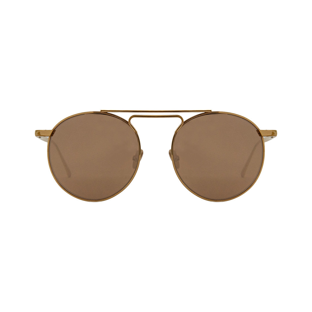 Linda Farrow Gold Metal Round Sunglasses LFL 633/C3/SUN