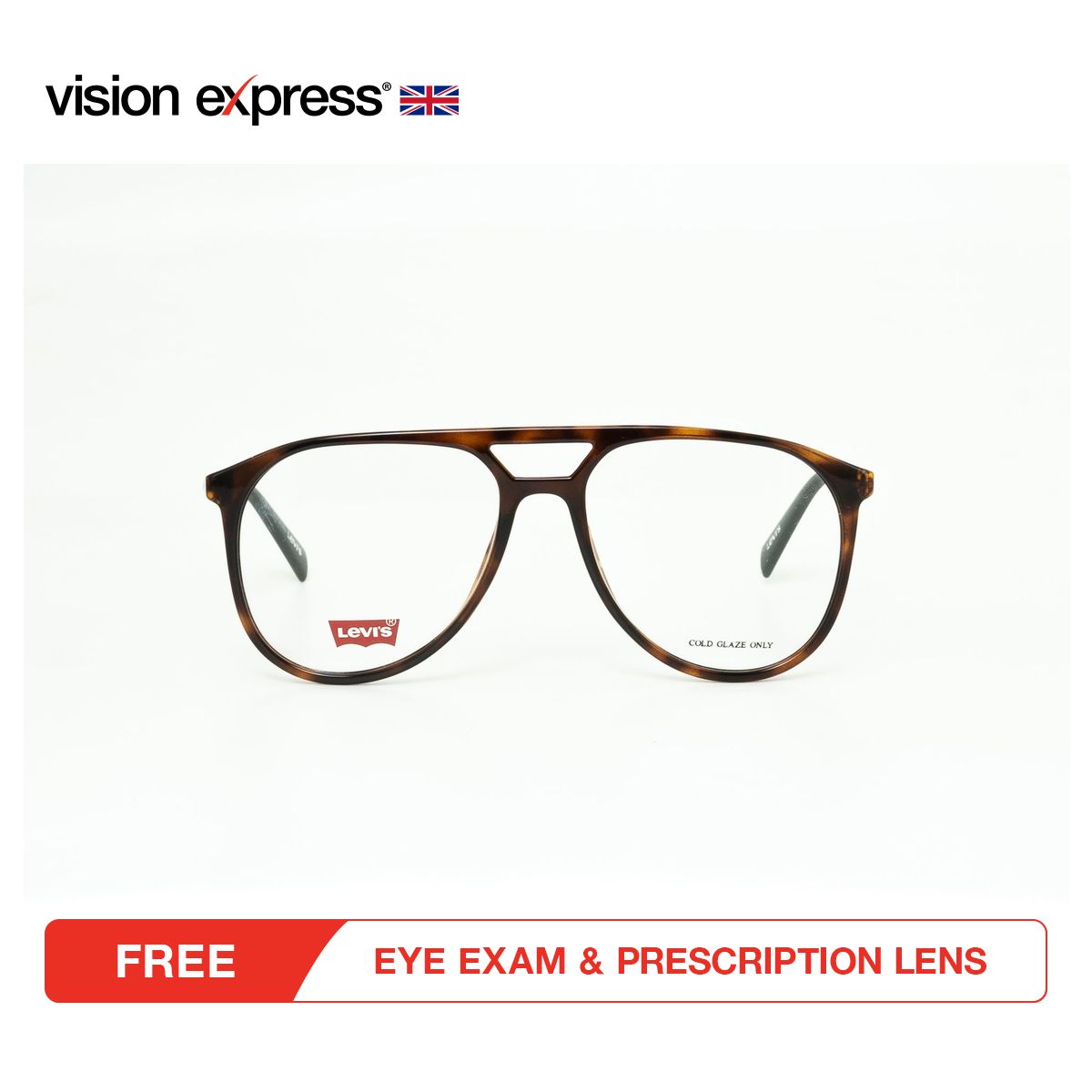 Levis Men's Brown Plastic Pilot Eyeglasses LS100058155