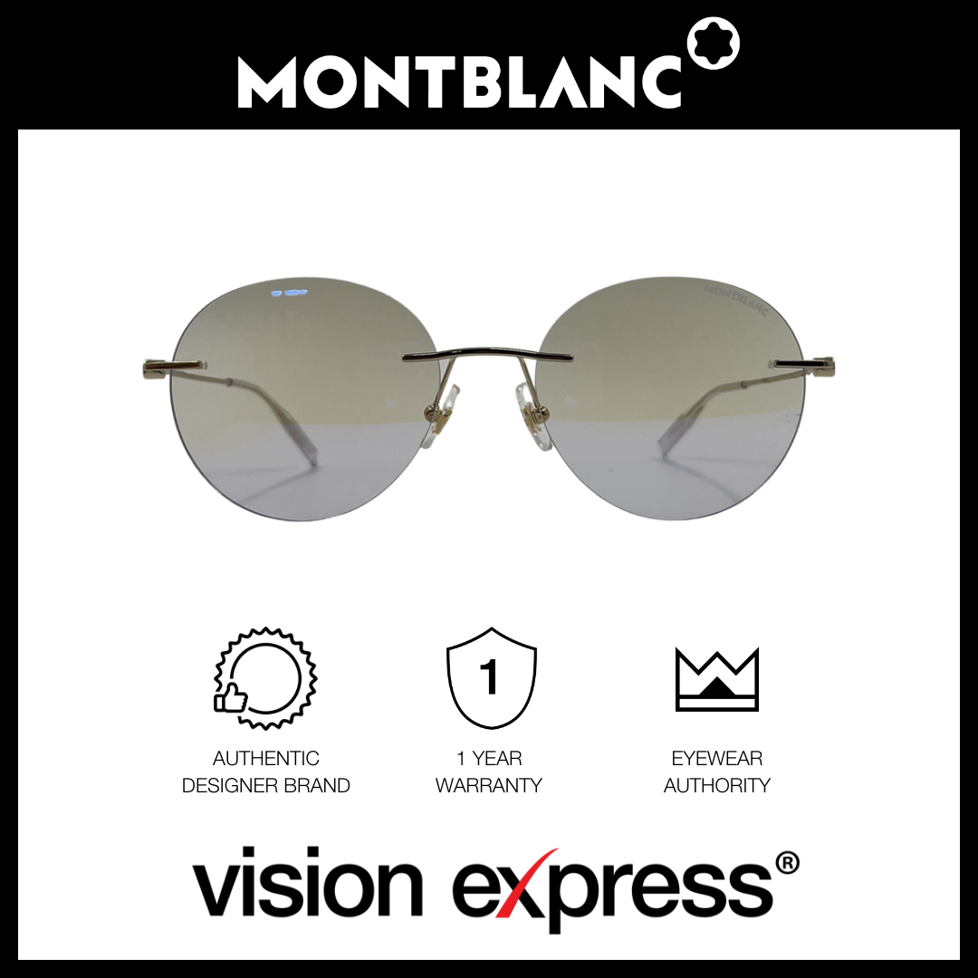Mont Blanc Men's Silver Metal Round Eyeglasses MB0073S00554 - Vision Express Optical Philippines