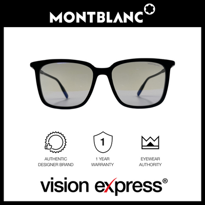 Mont Blanc Men's Black Acetate Square Eyeglasses MB0084SK00556 - Vision Express Optical Philippines