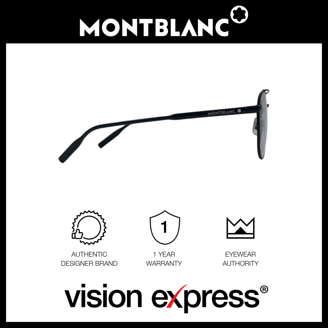 Mont Blanc Women's Black Metal Square Eyeglasses MB0114S00554 - Vision Express Optical Philippines