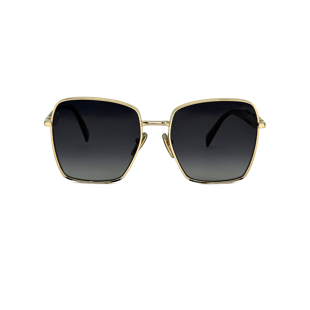 Prada Women's Gold Metal Square Sunglasses PR64ZSZVN5W157