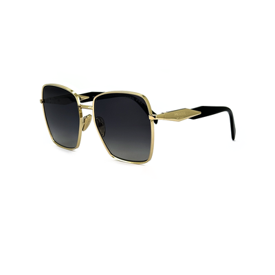 Prada Women's Gold Metal Square Sunglasses PR64ZSZVN5W157