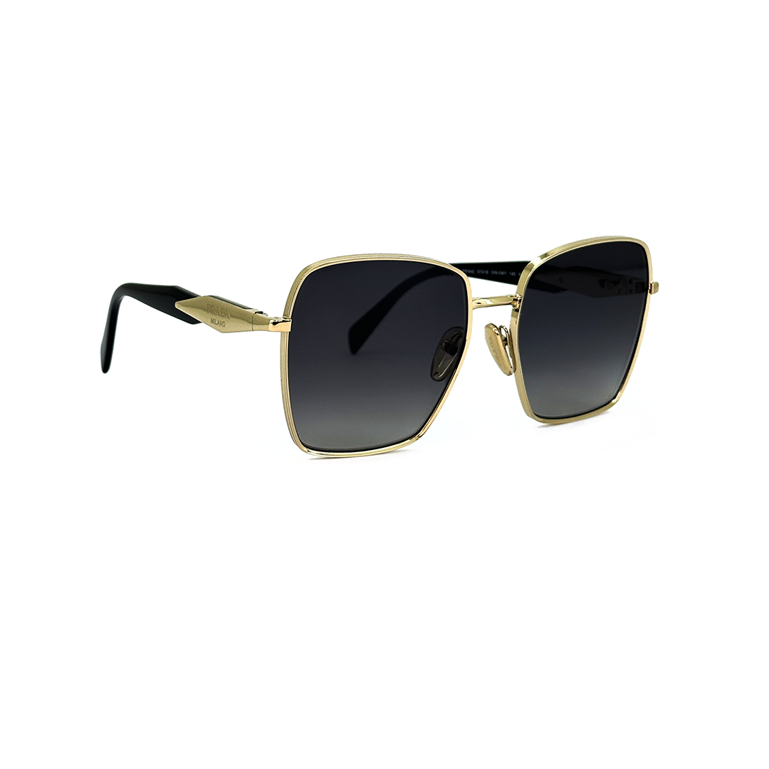 Prada Women's Gold Metal Square Sunglasses PR64ZSZVN5W157