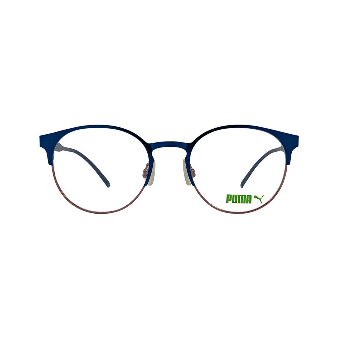 Puma Blue Metal Round Eyeglasses PU0174O/005