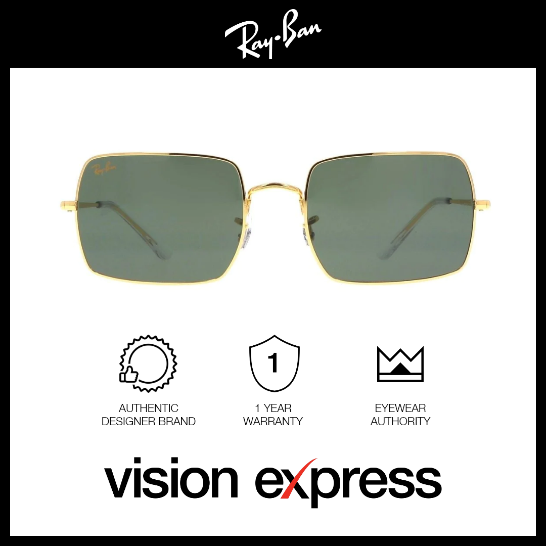 Ray-Ban Women's Gold Metal Rectangle Sunglasses RB1969/9196/31 - Vision Express Optical Philippines