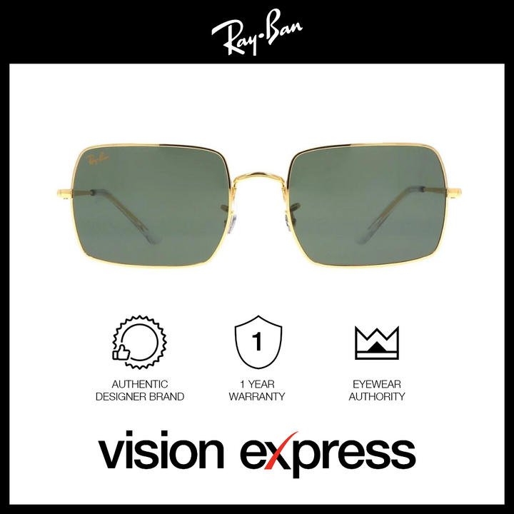 Ray Ban Women s Gold Metal Rectangle Sunglasses RB1969 9196 31 Vision Express