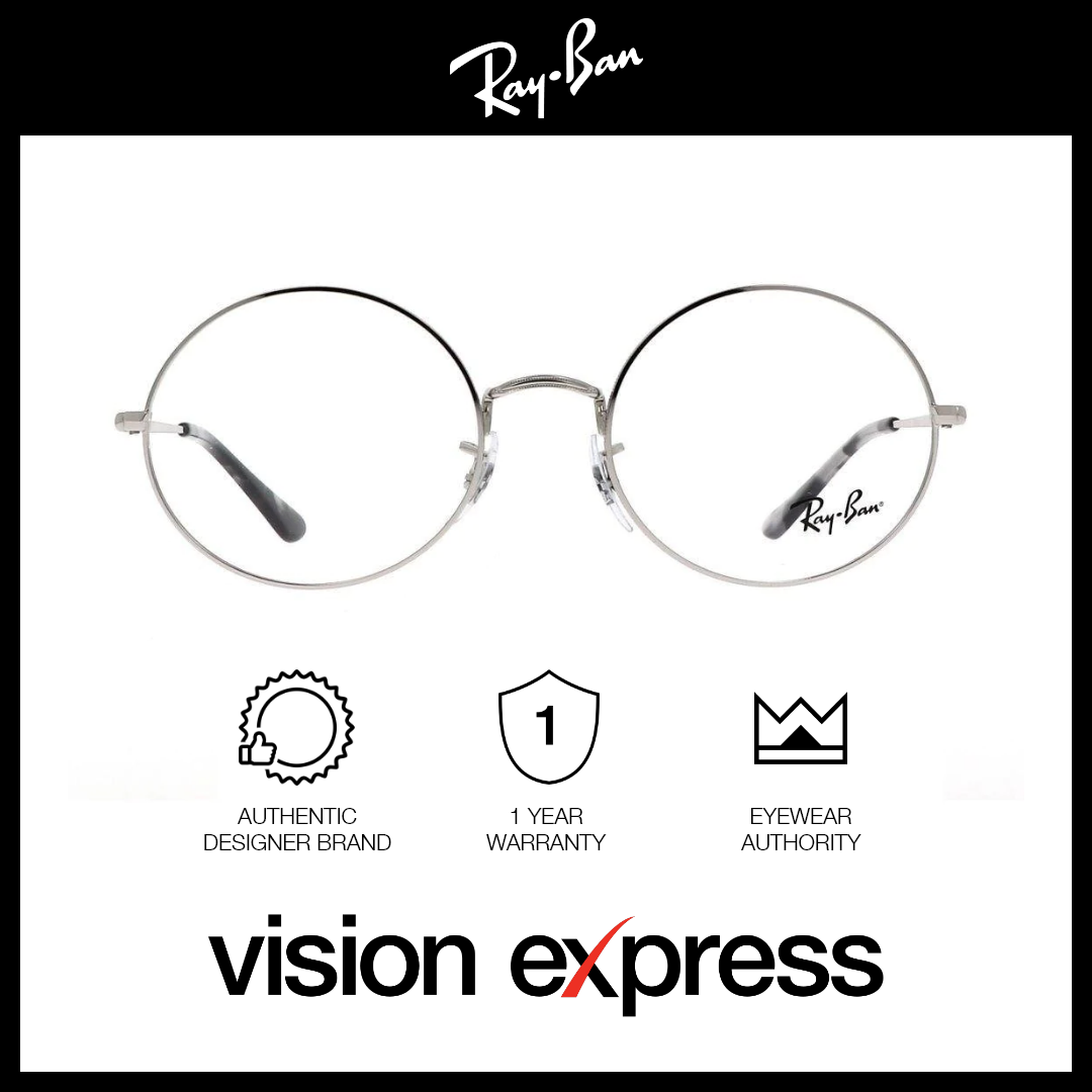 Ray-Ban Unisex Silver Metal Oval Eyeglasses RB1970V/2501_54 - Vision Express Optical Philippines