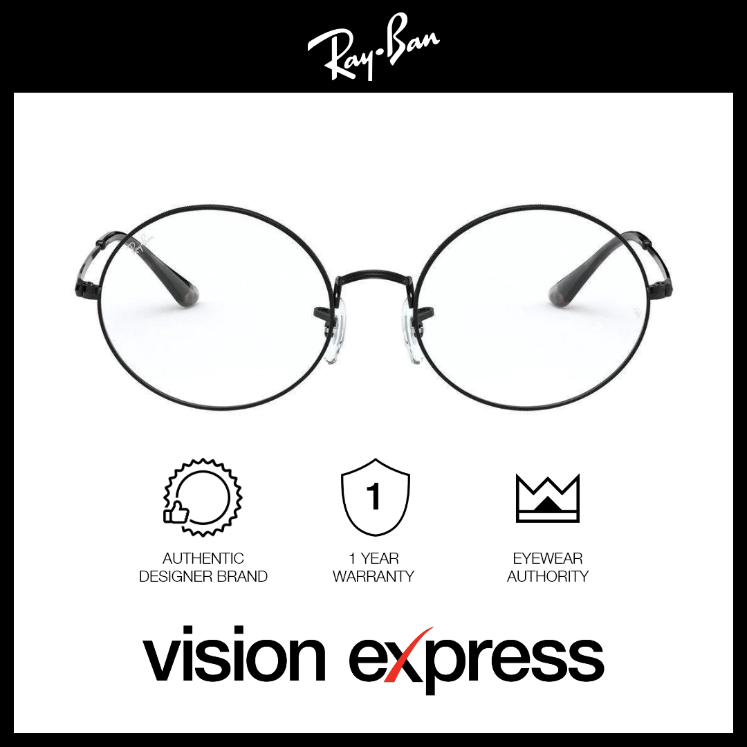 Ray-Ban Unisex Black Metal Oval Eyeglasses RB1970V/2509_54 - Vision Express Optical Philippines