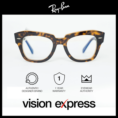 Ray-Ban Unisex Tortoise Acetate Square Sunglasses RB21861292BL49 - Vision Express Optical Philippines
